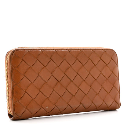 Bottega Veneta Nappa Intrecciato Zip Around Wallet Brown 3 of 9