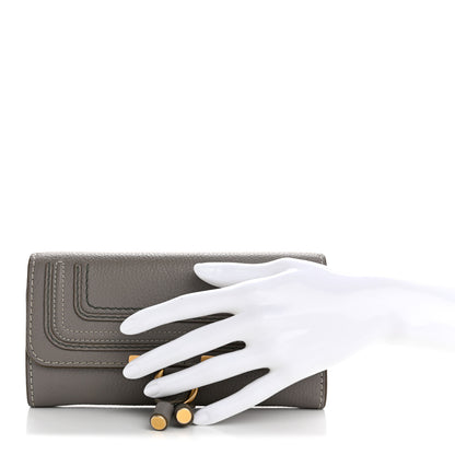Chloe Calfskin Marcie Continental Flap Wallet Cashmere Grey 2 of 10