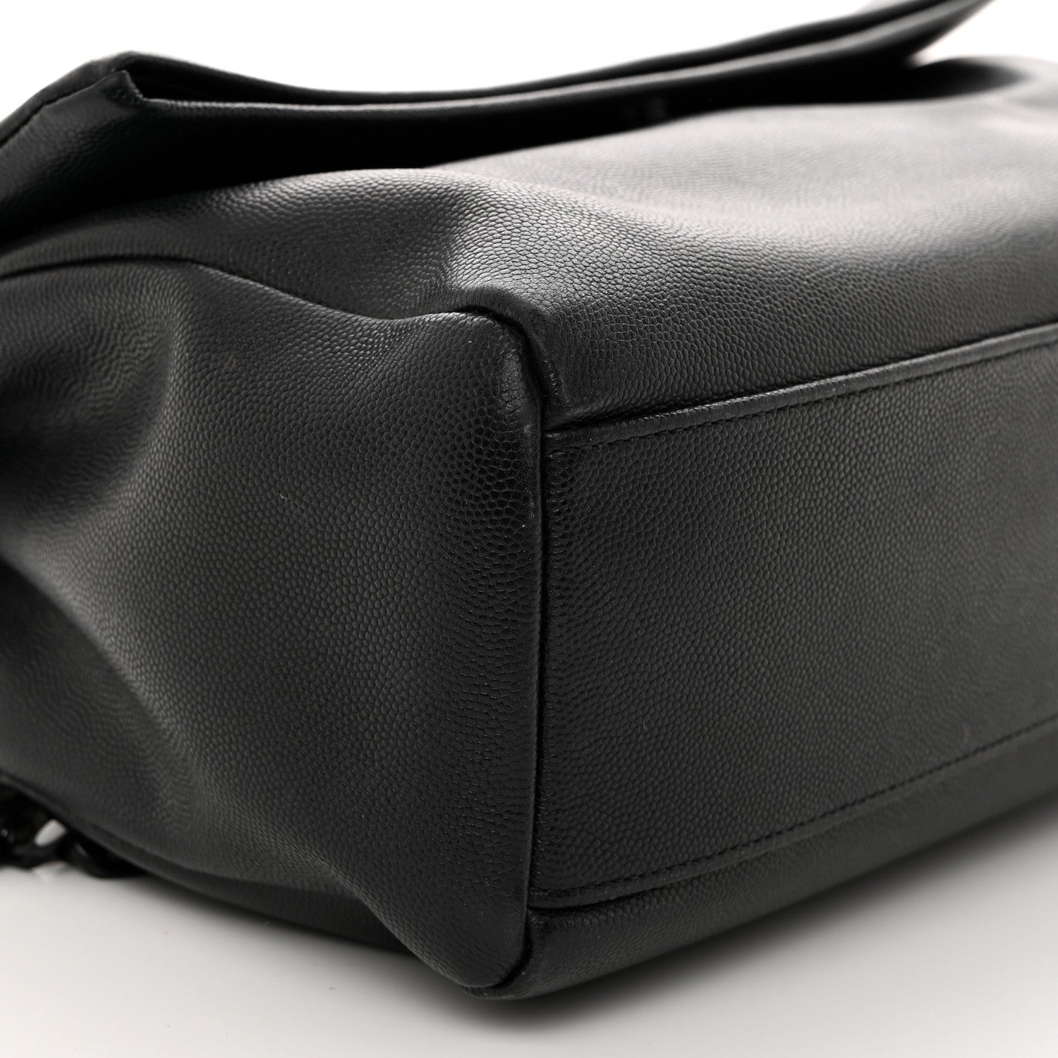 Saint Laurent Grain De Poudre Medium West Hollywood Monogram Fold-Over Black 9 of 11