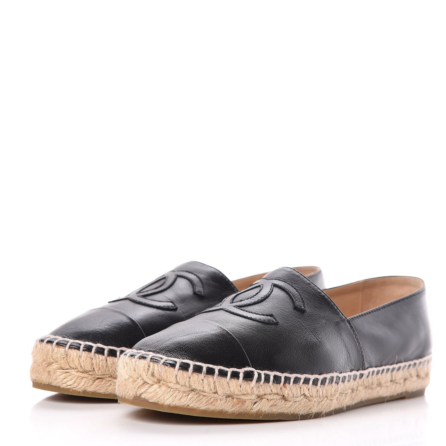 Lambskin CC Espadrilles 37 Black