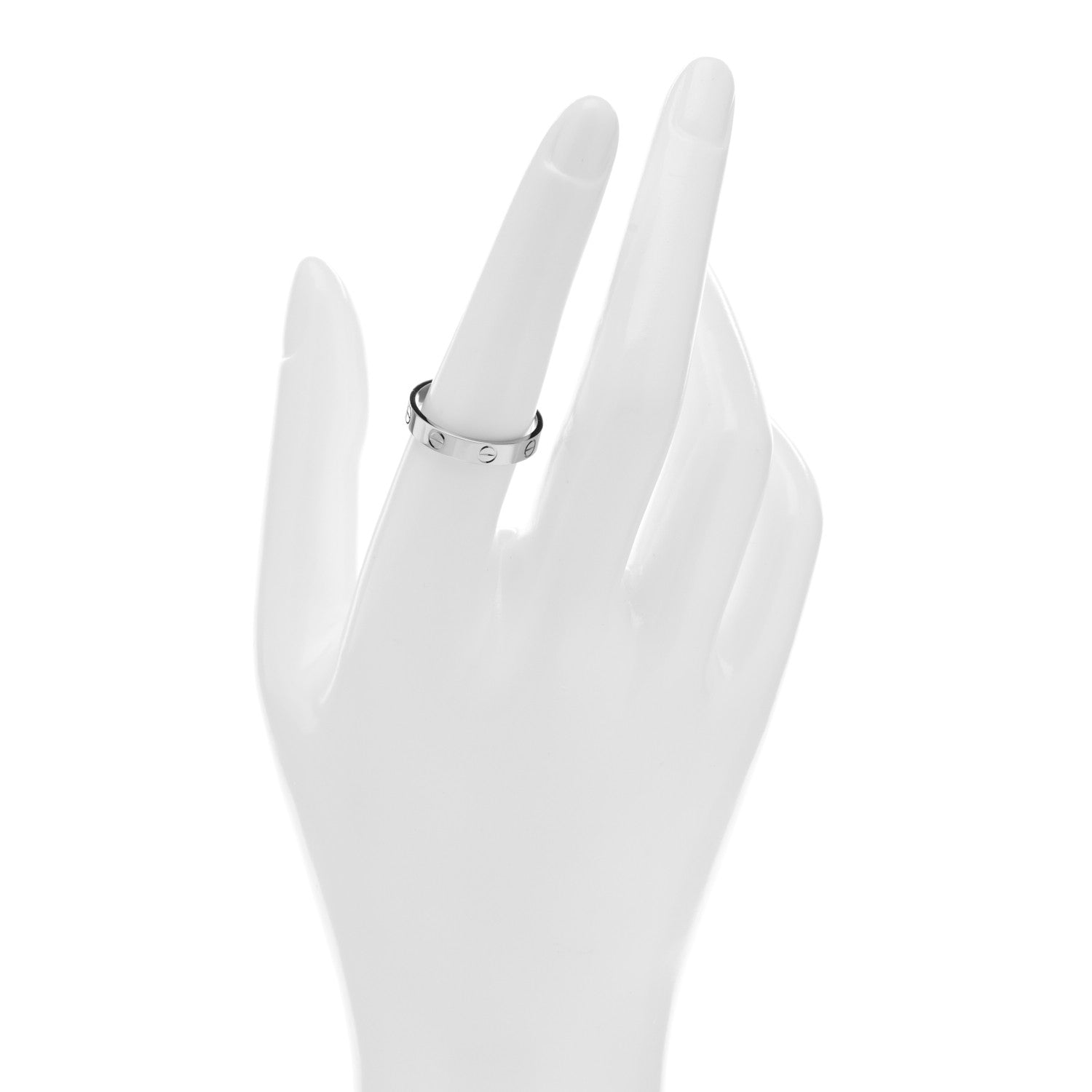 Cartier 18K White Gold 3.5mm LOVE Wedding Band Ring 56 7.5 2 of 4
