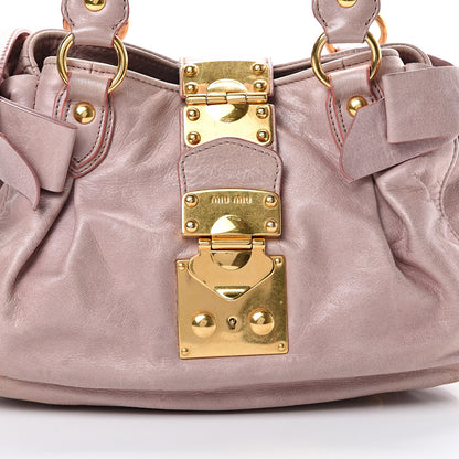 Miu Miu Vitello Lux Mini Bow Bag Mughetto 7 of 18