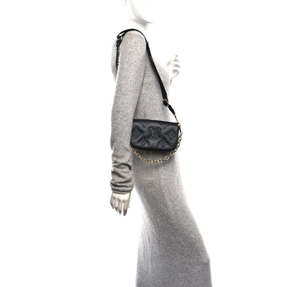Louis Vuitton Calfskin Bubblegram Wallet On Strap Black 2 of 9