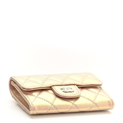Chanel Iridescent Calfskin Quilted Flap Card Holder Wallet Pink 4 of 9