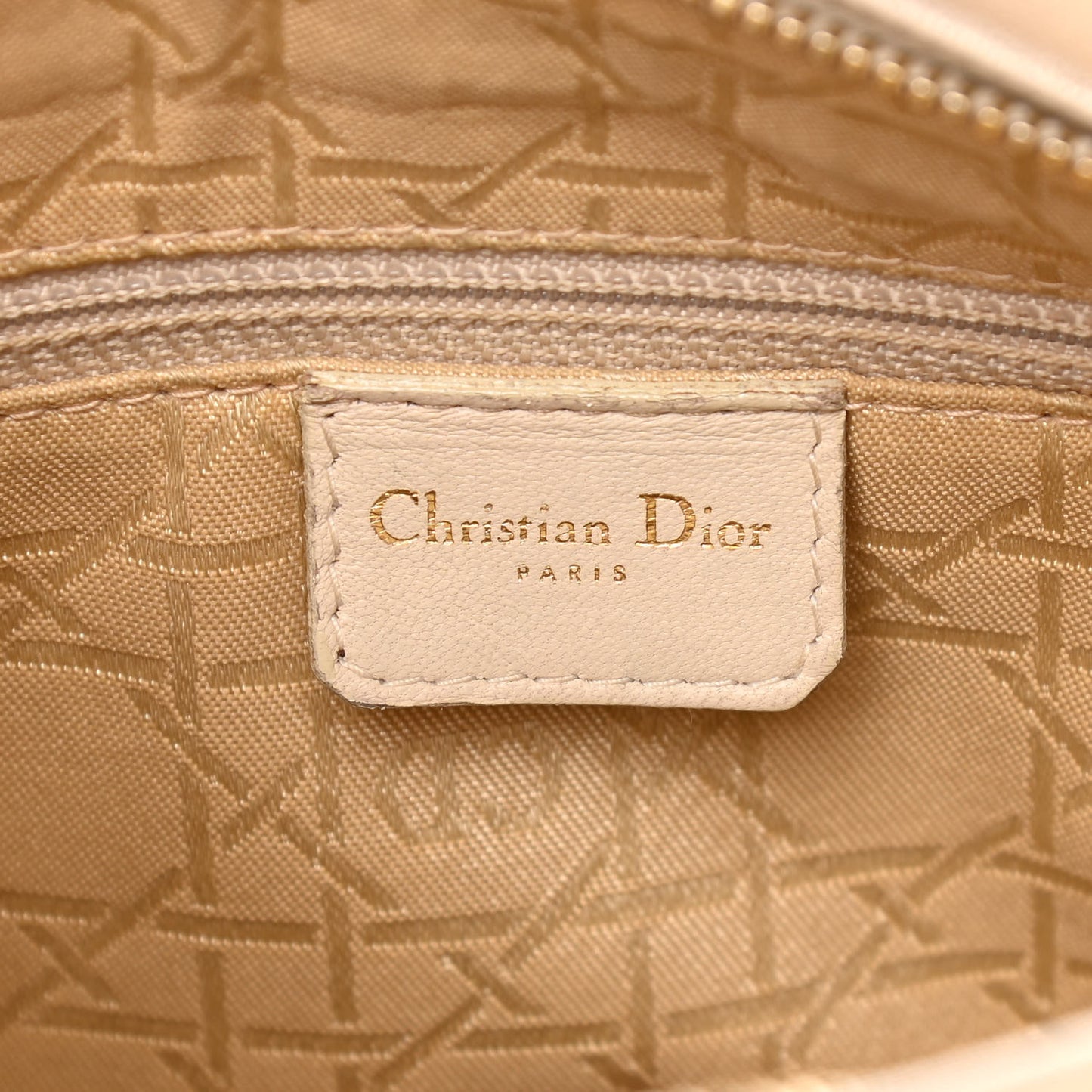 Lambskin Cannage Medium Lady Dior Light Beige