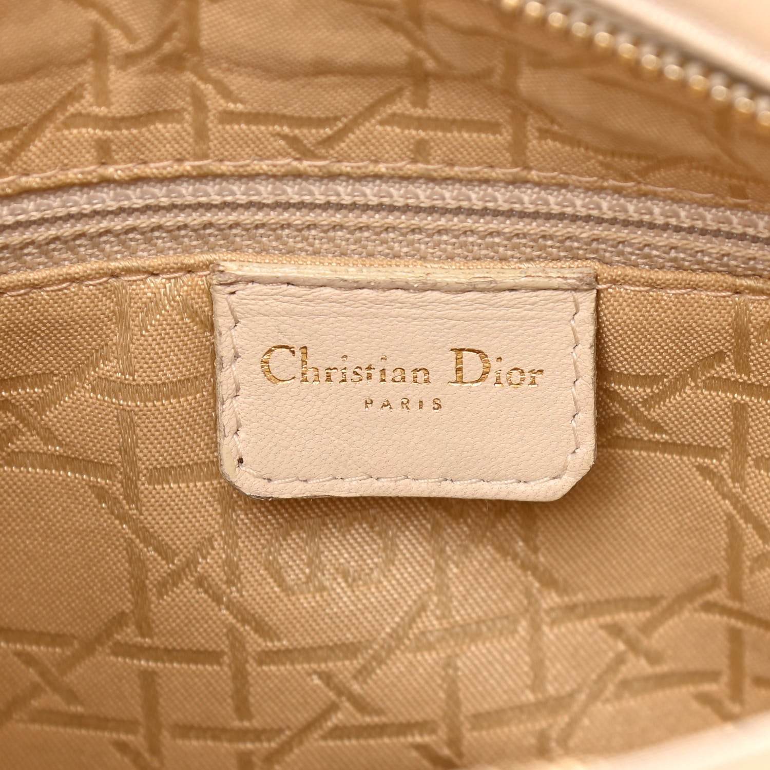 Christian Dior Lambskin Cannage Medium Lady Dior Light Beige 5 of 13