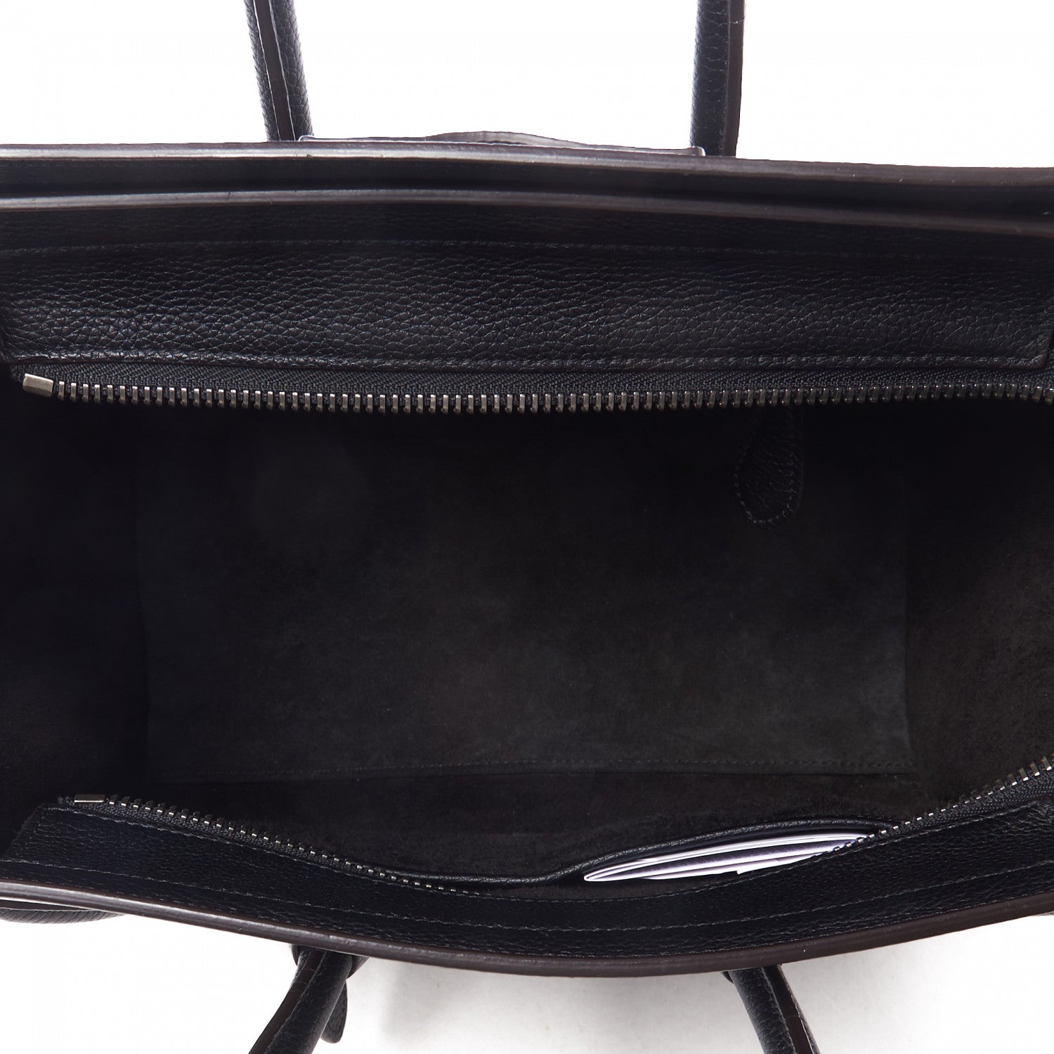 Celine Drummed Calfskin Micro Luggage Black 7 of 10