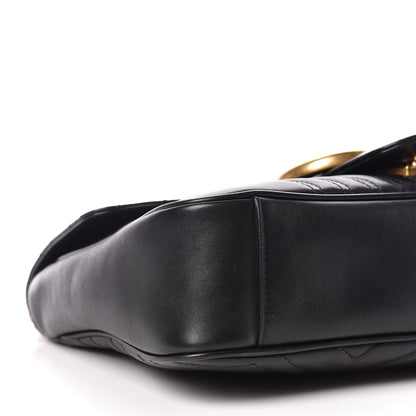 Gucci Calfskin Matelasse Medium GG Marmont Shoulder Bag Black 5 of 13