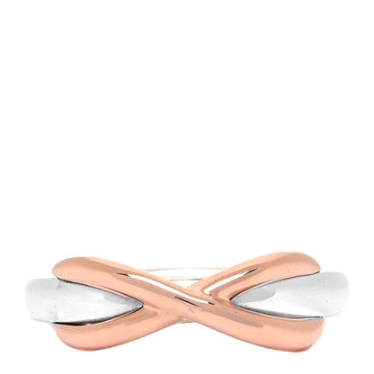 Tiffany Sterling Silver 18K Rose Gold Infinity Ring 45 3.25 1 of 4