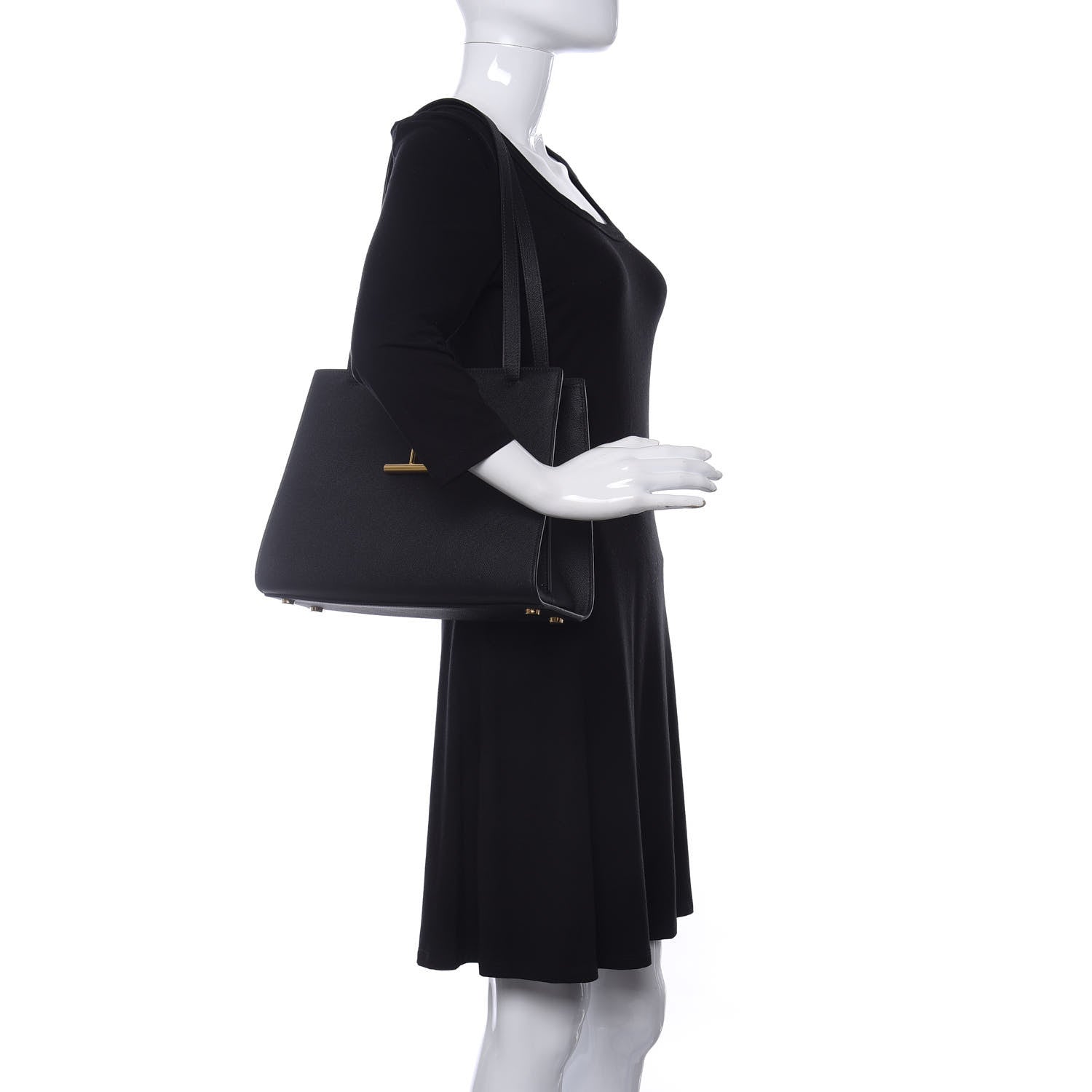 Tom Ford Calfskin Medium Tara Shoulder Bag Black 2 of 9