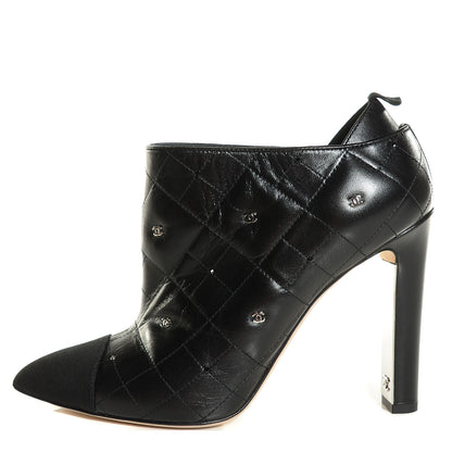 Chanel Lambskin Quilted CC Cap Toe Booties 39 Black 1 of 8