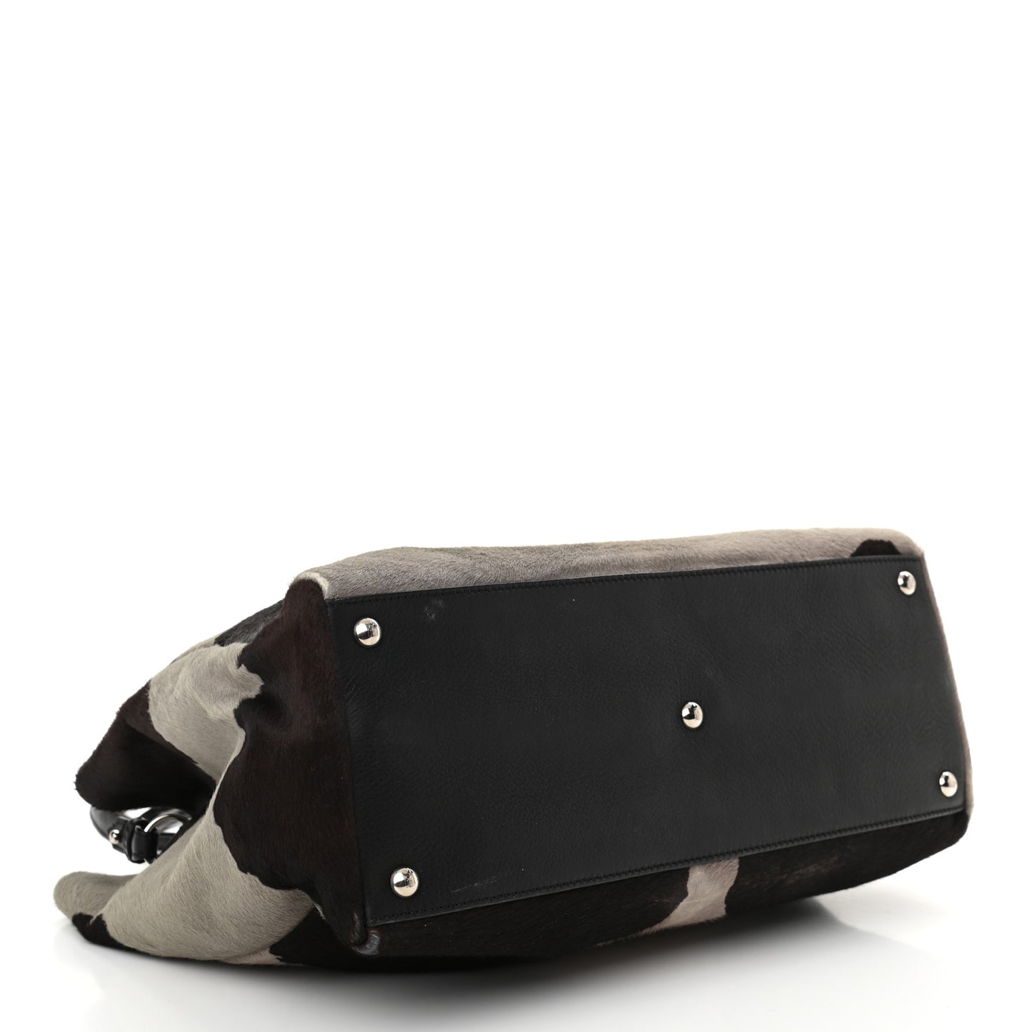 Calf Hair Cow Print Regular 2Jours Tote Grey Black