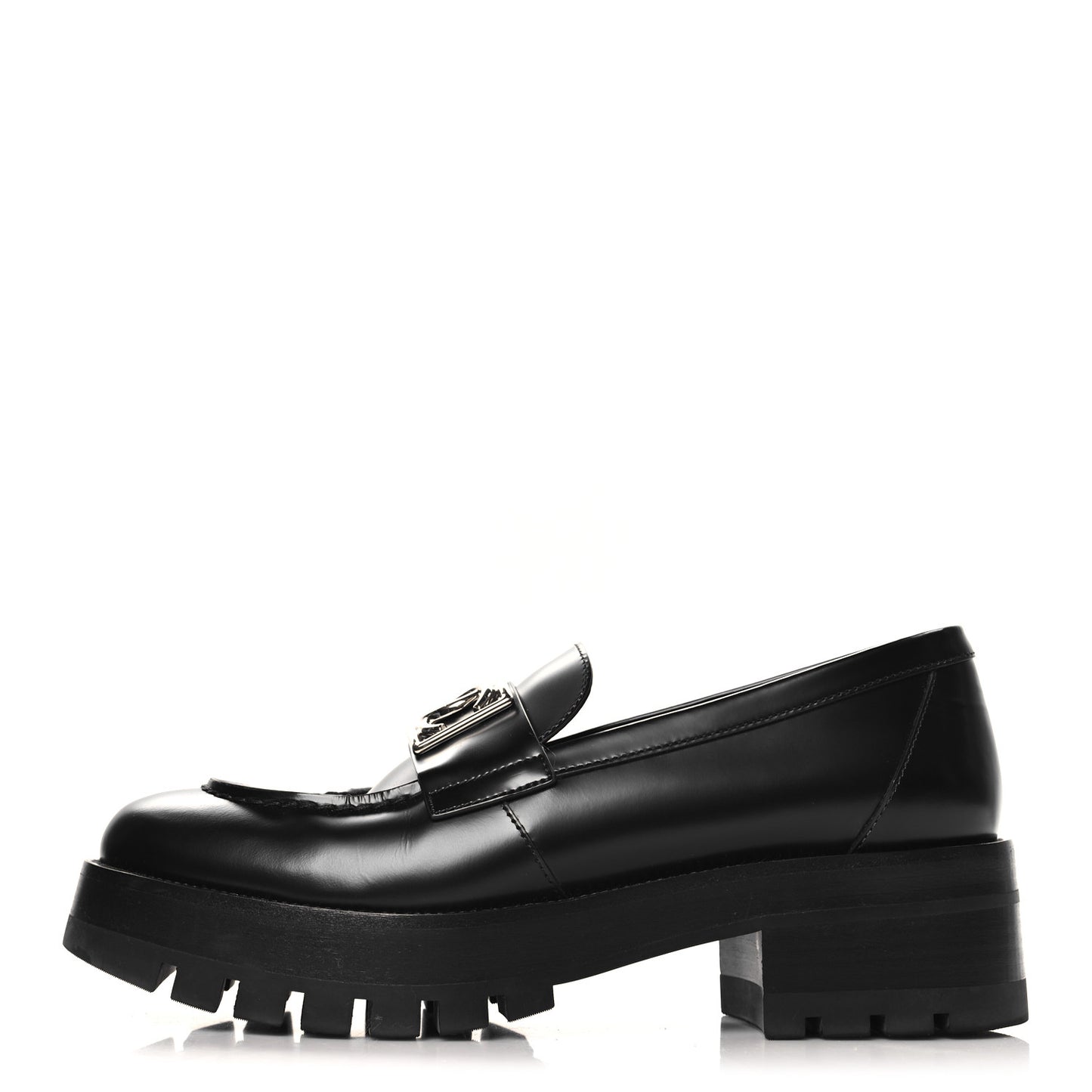 Calfskin Metal CC Loafers 39 Black