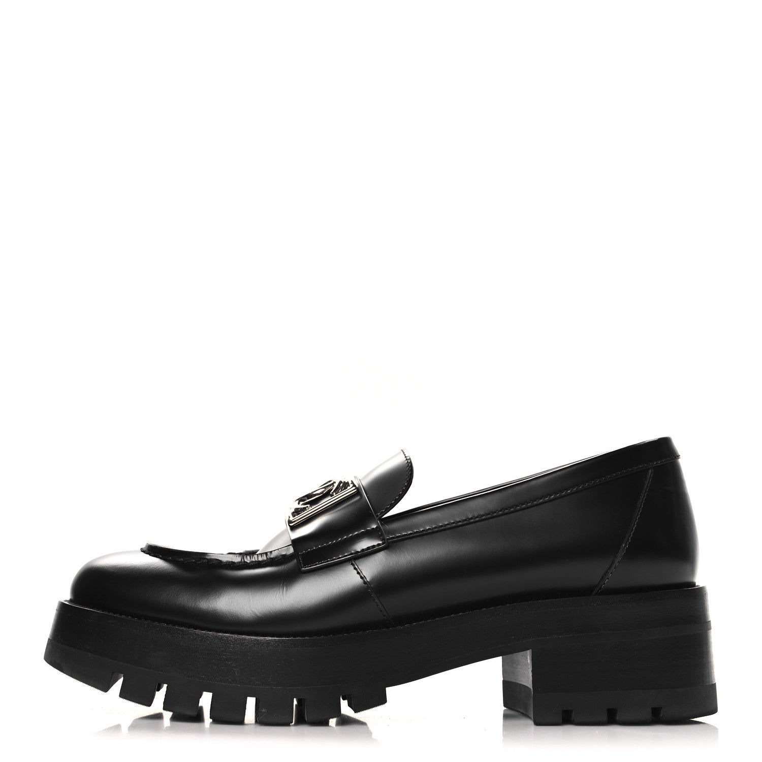 Chanel Calfskin Metal CC Loafers 39 Black 1 of 10
