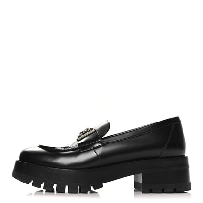 Chanel Calfskin Metal CC Loafers 39 Black 1 of 10