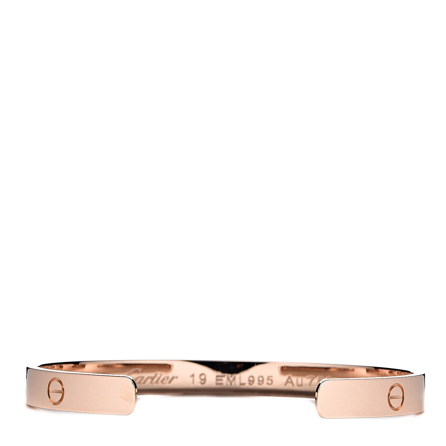 18K Pink Gold LOVE Cuff Bracelet 19