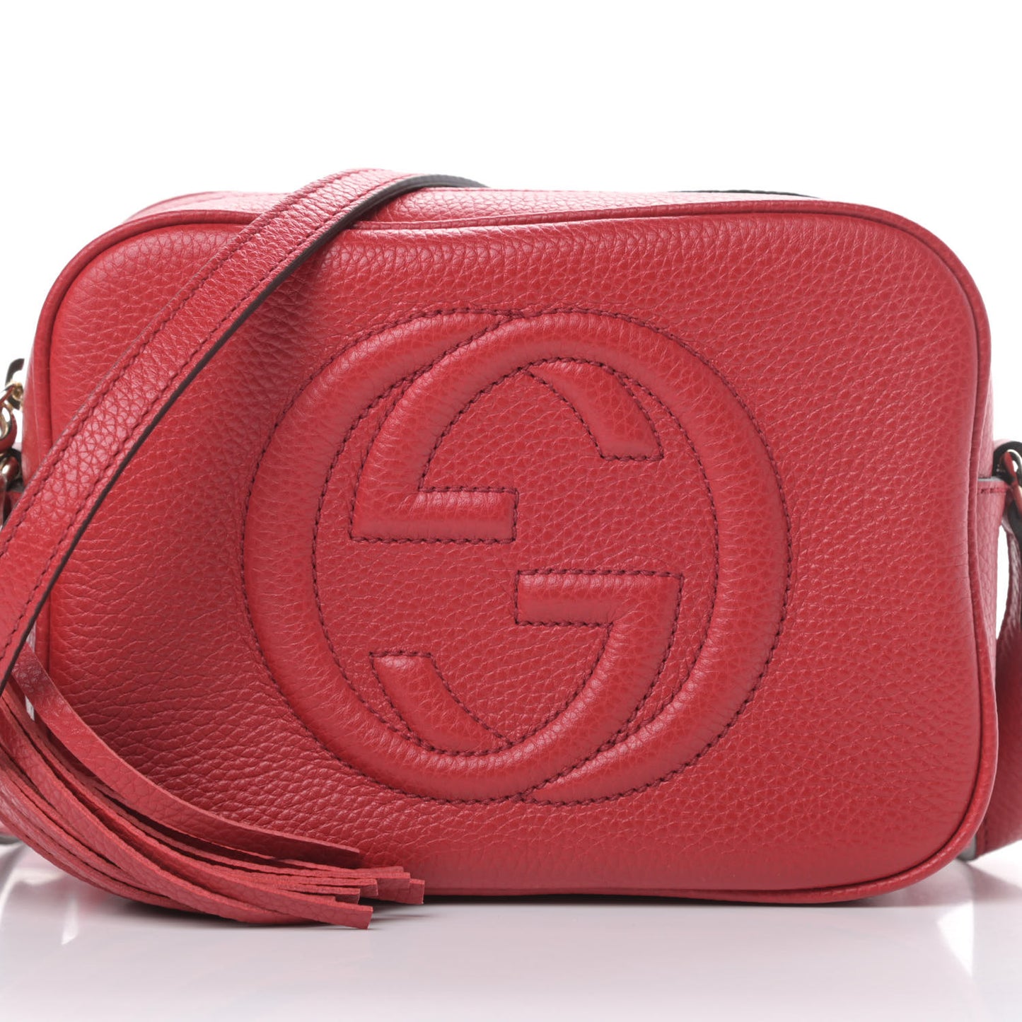 Pebbled Calfskin Small Soho Disco Bag Tabasco Red
