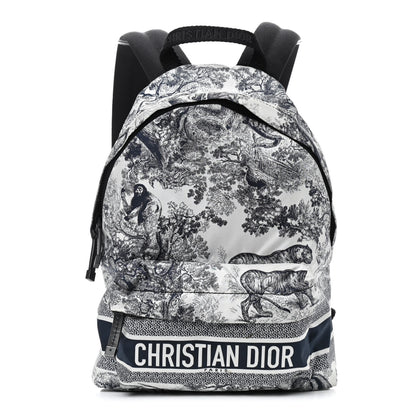 Christian Dior Nylon Technical Fabric Toile De Jouy Small Diortravel Backpack Blue 1 of 8
