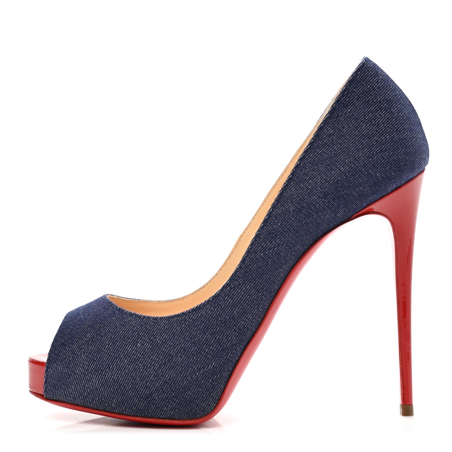 Christian Louboutin Denim Patent New Very Prive 120 Pumps 36 Blue 1 of 10
