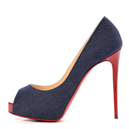 Christian Louboutin Denim Patent New Very Prive 120 Pumps 36 Blue 1 of 10
