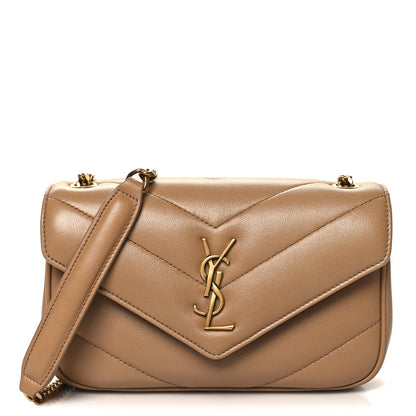 Saint Laurent Lambskin Chevron Quilted Mini Loulou Natural Tan 1 of 11
