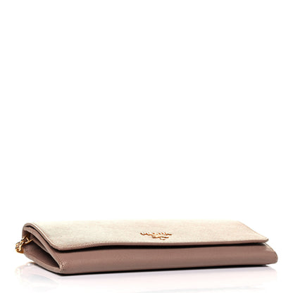 Prada Saffiano Metal Oro Chain Wallet Cammeo 3 of 4