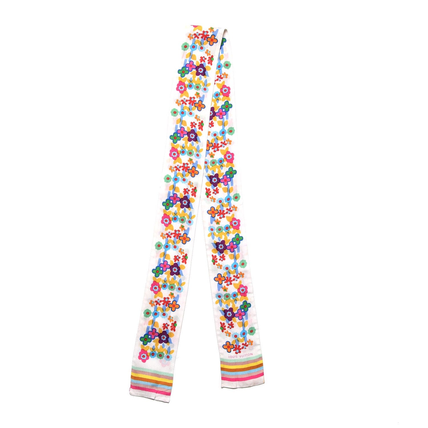 Louis Vuitton Silk Olivia Bandeau Multicolor White 6 of 6