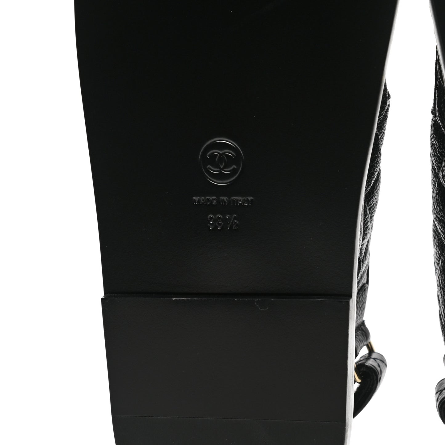 Grained Calfskin Velcro Dad Sandals 38.5 Black