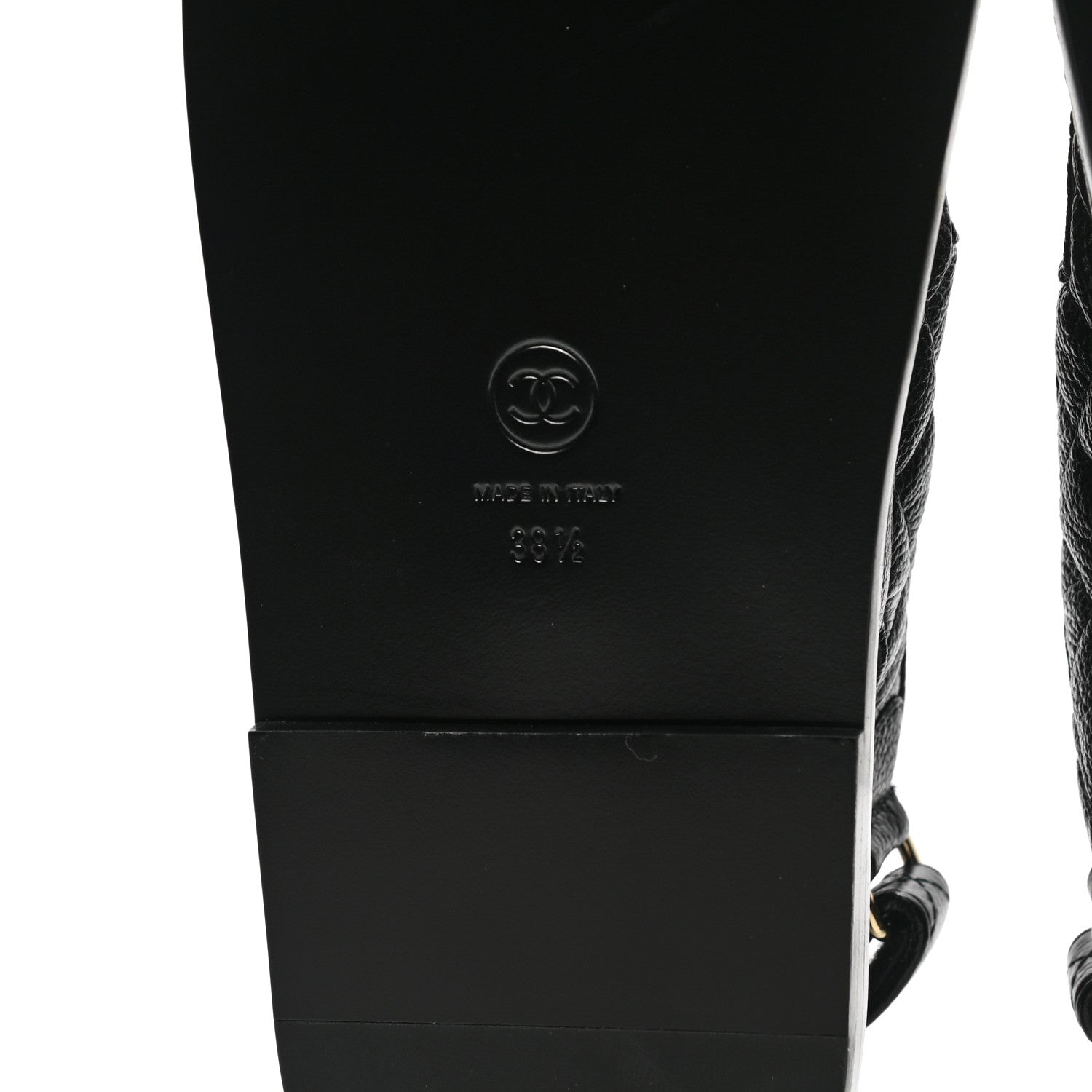 Chanel Grained Calfskin Velcro Dad Sandals 38.5 Black 6 of 9