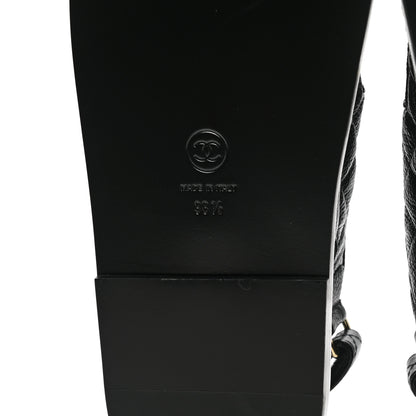 Chanel Grained Calfskin Velcro Dad Sandals 38.5 Black 6 of 9
