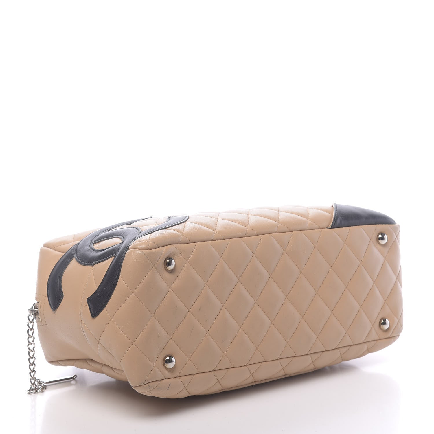Chanel Calfskin Quilted Large Cambon Bowler Beige Black 4 of 18