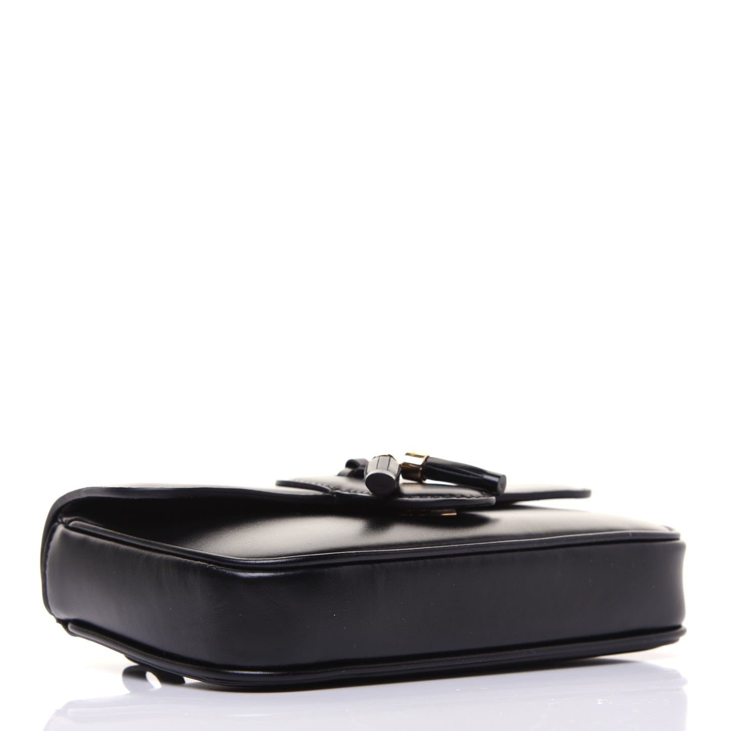 Smooth Calfskin Tassel Belt Bag Black