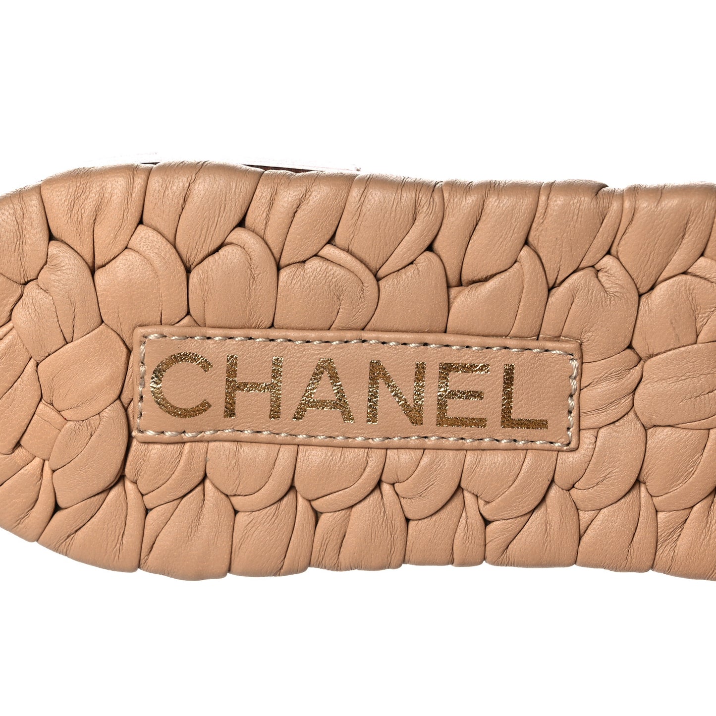 Lambskin Quilted CC Mules Sandals 40.5 Beige
