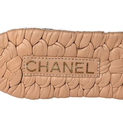 Chanel Lambskin Quilted CC Mules Sandals 40.5 Beige 7 of 9