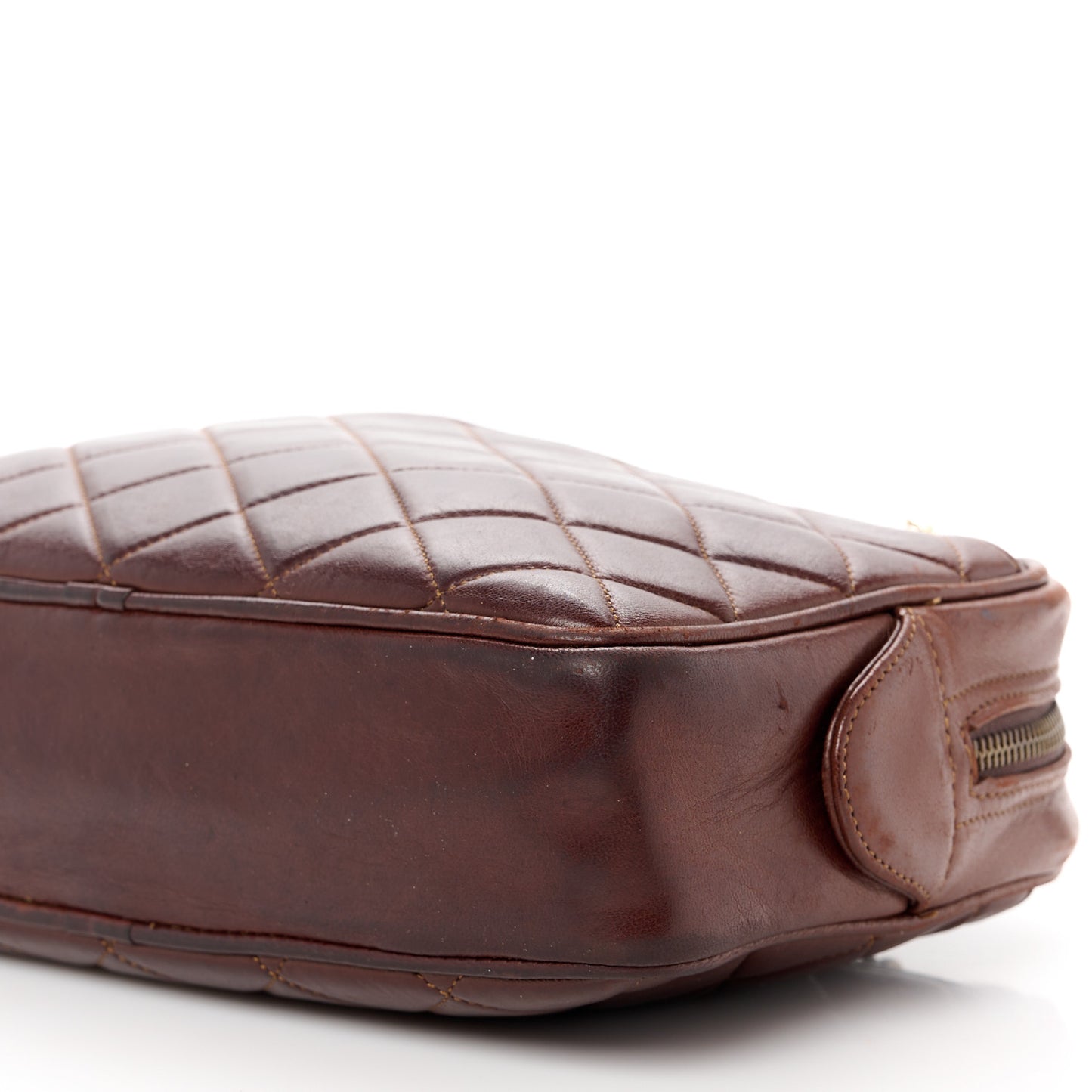 Lambskin Quilted Camera Case Burgundy