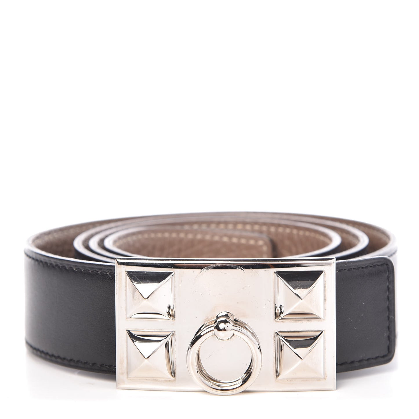 Box Togo Collier De Chien CDC Belt 90 Black Etoupe