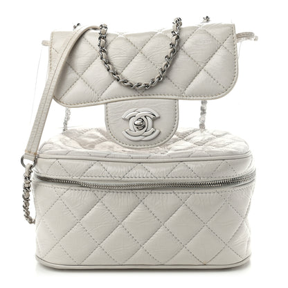 Chanel Crumpled Calfskin PVC Quilted Backpack White 1 of 11