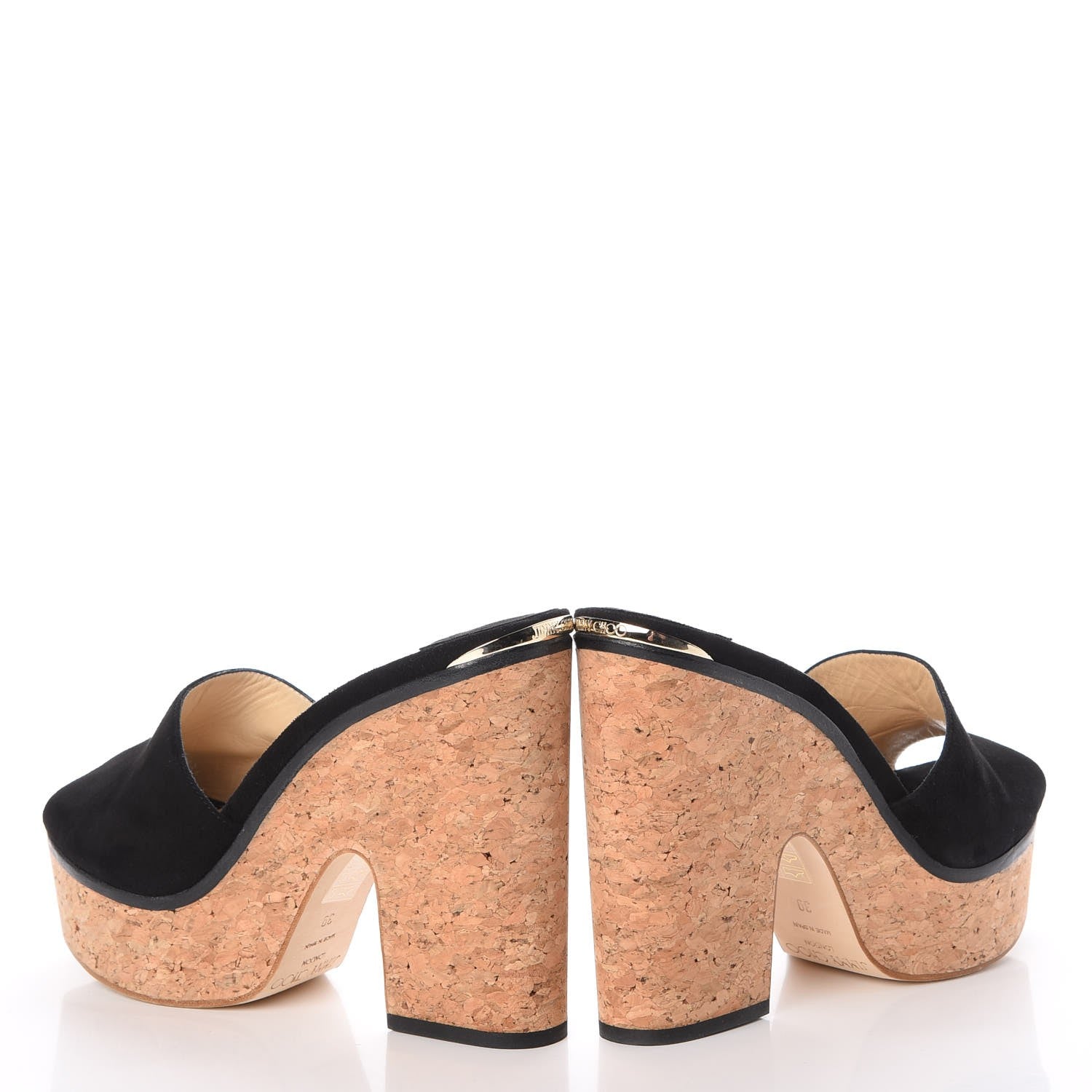 Jimmy Choo Suede Cork DeeDee Platform Sandals 39 Black 5 of 12
