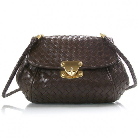 Bottega Veneta Woven Leather Shoulder Bag Ebano 1 of 11