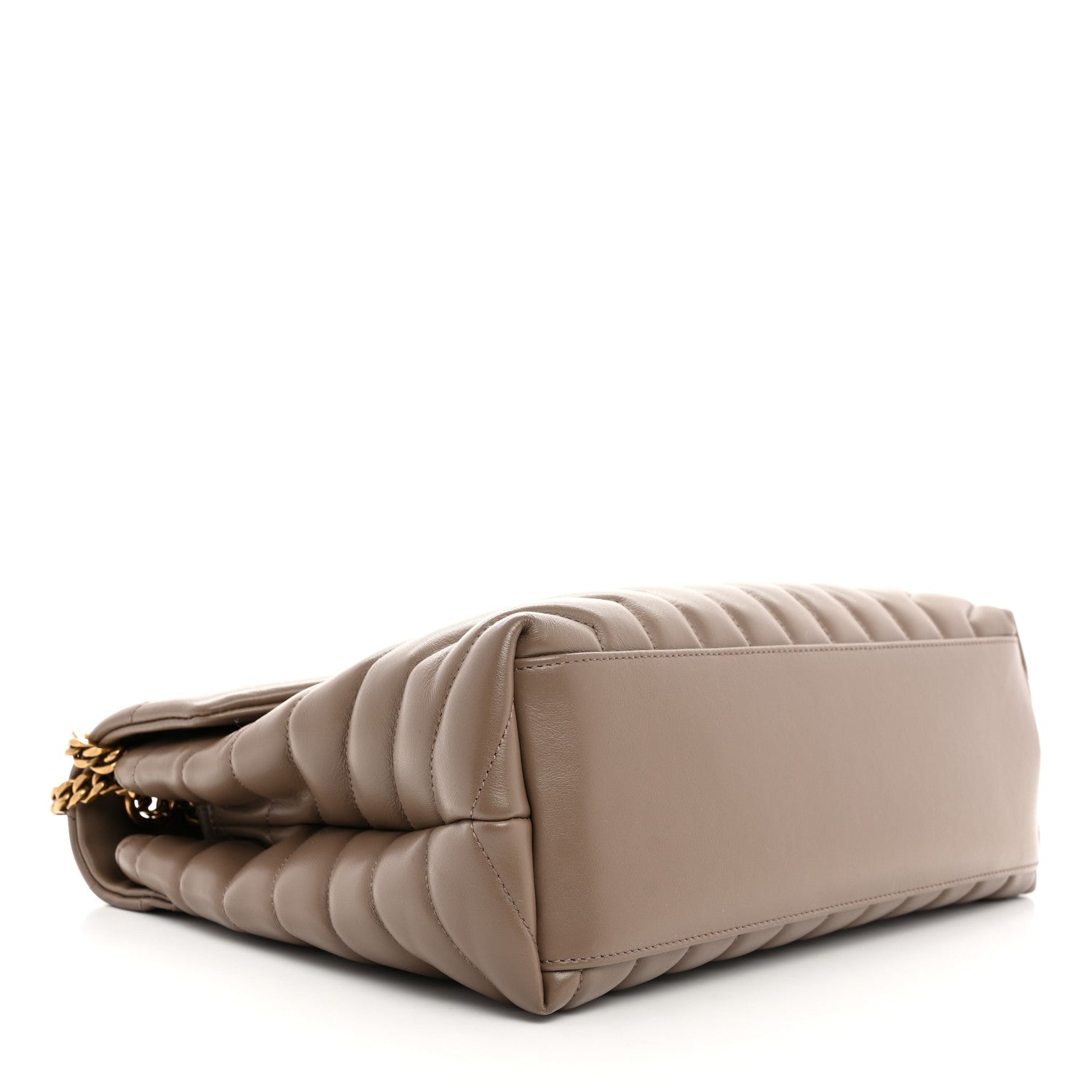 Saint Laurent Calfskin Y Quilted Monogram Medium Loulou Chain Satchel Dark Beige 4 of 11
