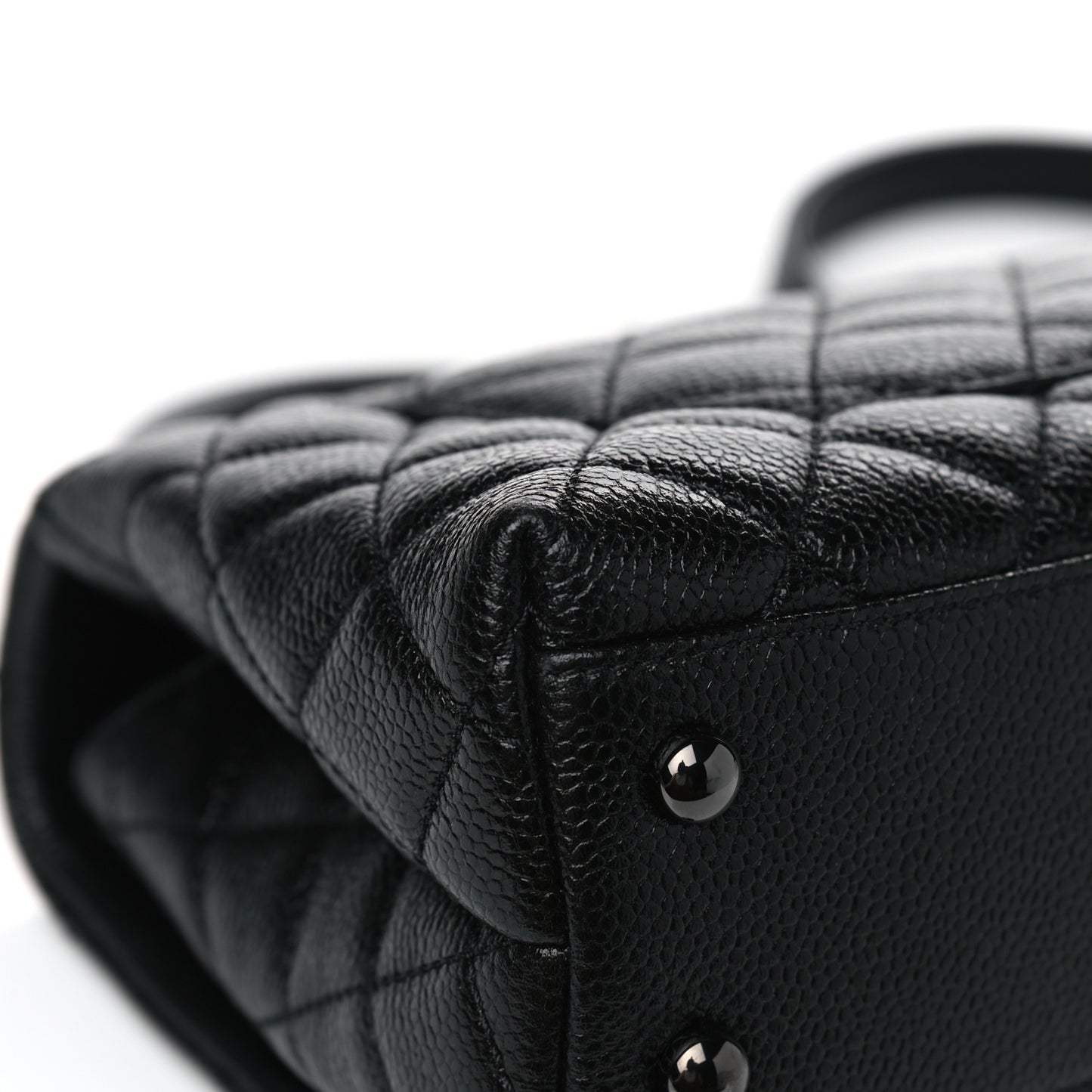 Caviar Quilted Mini Coco Handle Flap So Black