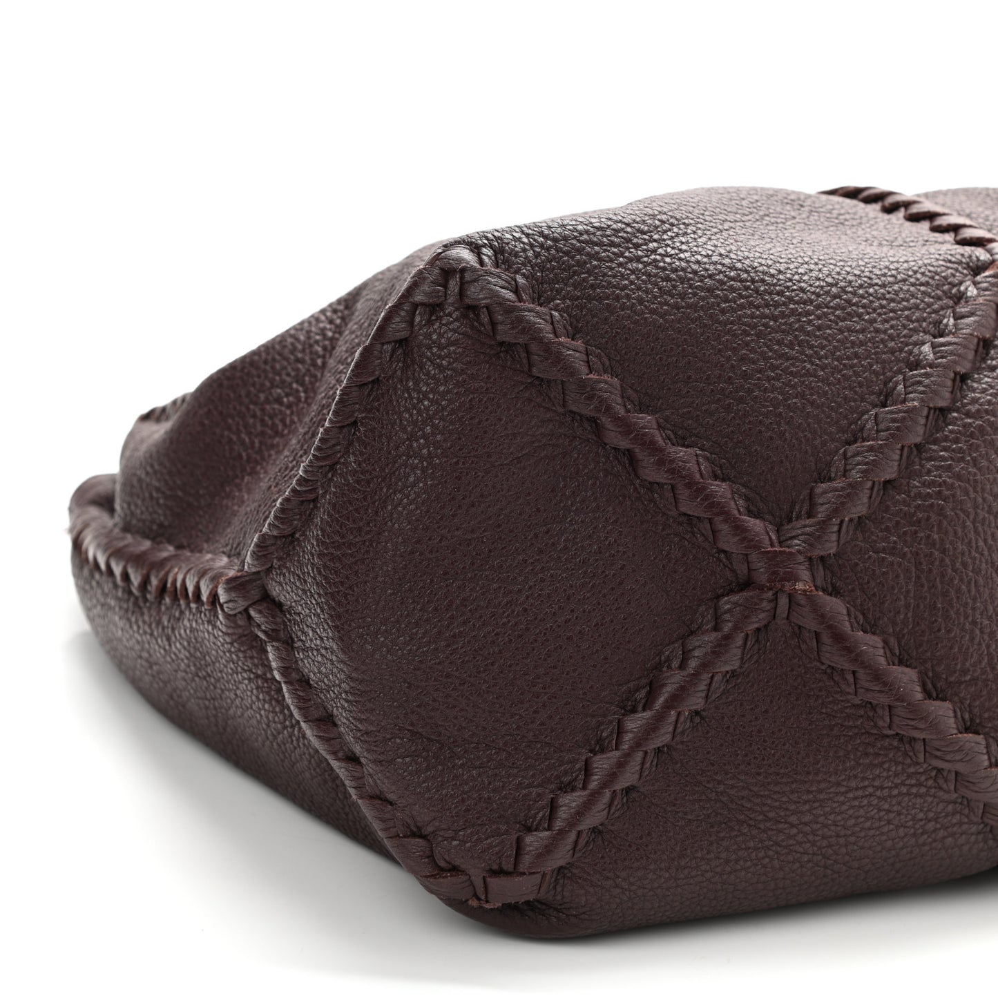 Washed Cervo Deerskin Hobo Burgundy