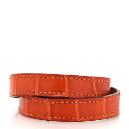 Hermes Matte Alligator Kelly Double Tour Bracelet S Orange 3 of 6