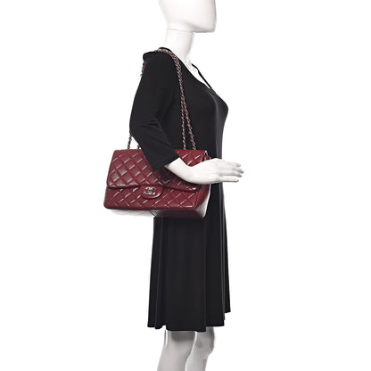 Chanel Caviar Quilted Jumbo Single Flap Dark Red 2 of 11