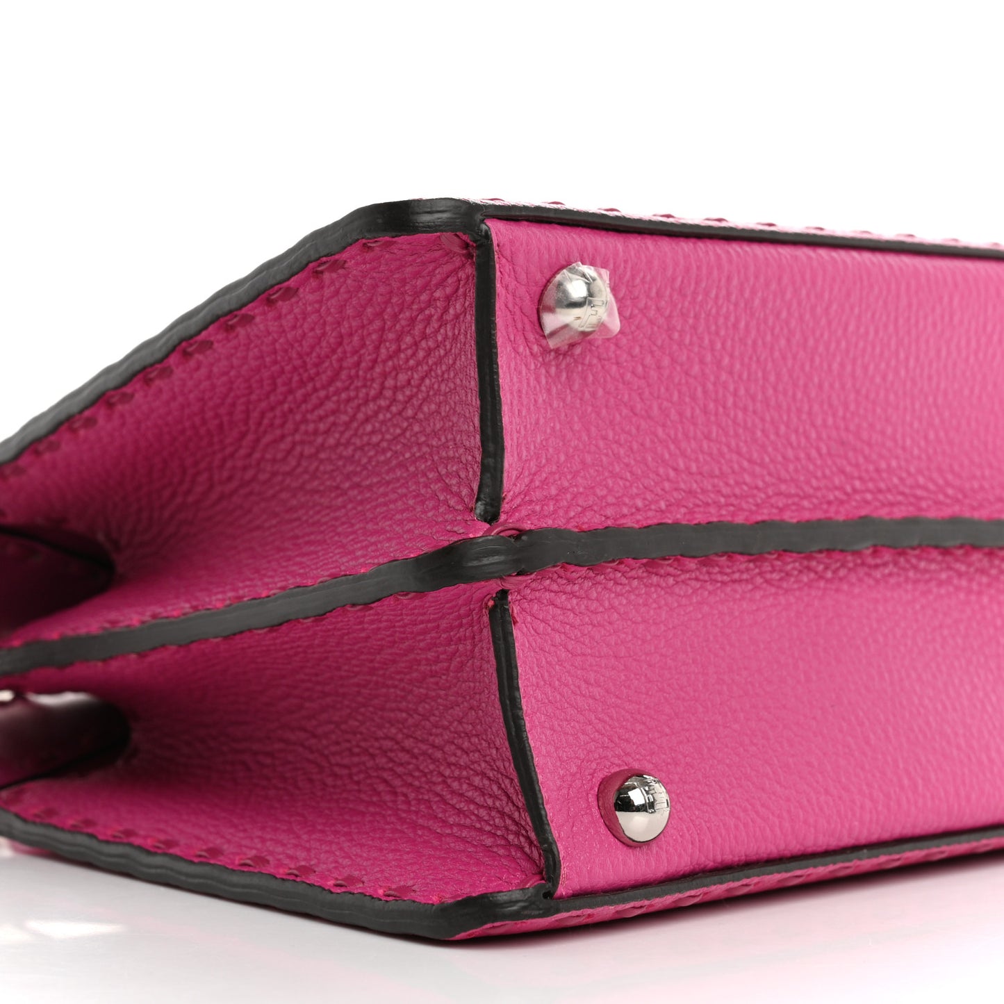 Cuoio Roma Sellerissima Nappa Sintetica Tape Stitch Small Peekaboo I SEE U Satchel Magenta