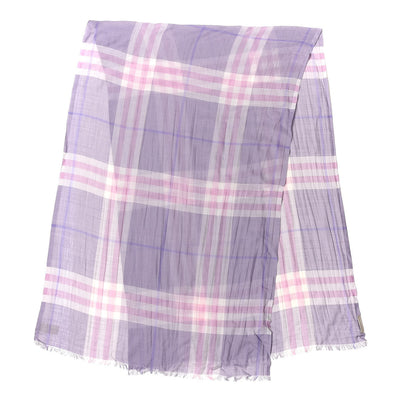 Burberry Wool Silk Gauze Giant Check Lightweight Scarf Pale Orchid 3 of 4
