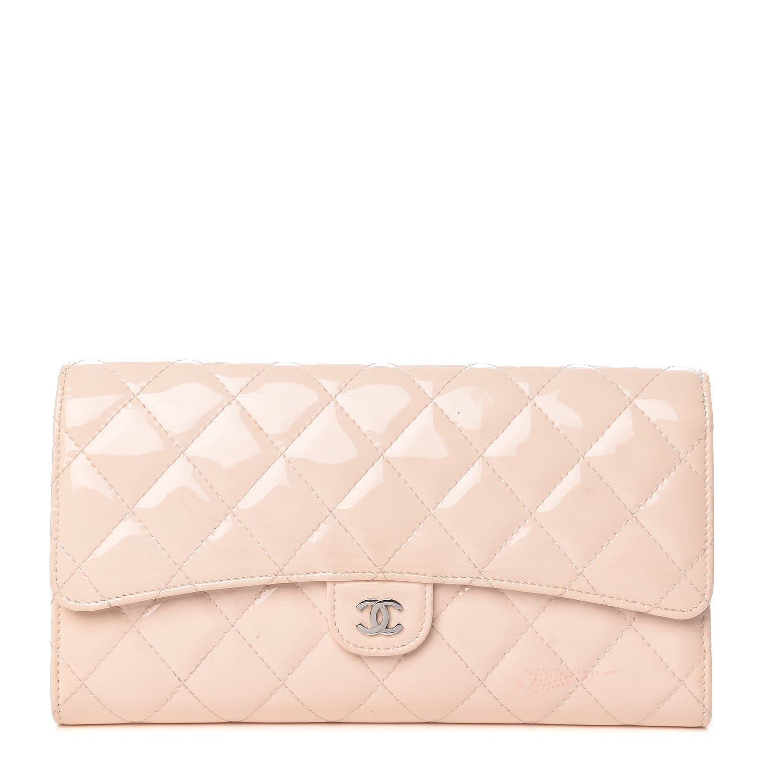 Chanel Patent Quilted Large Flap Wallet Pink 1 of 24