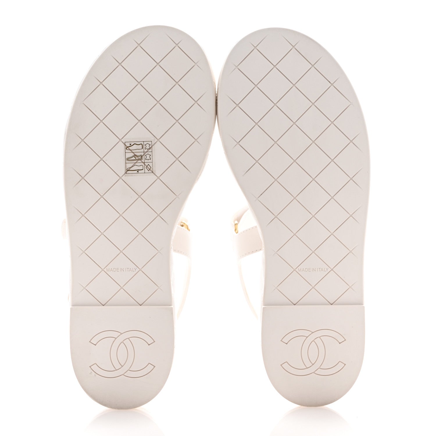 Chanel Lambskin Quilted Chain CC Platform Sandals 37.5 White 6 of 11