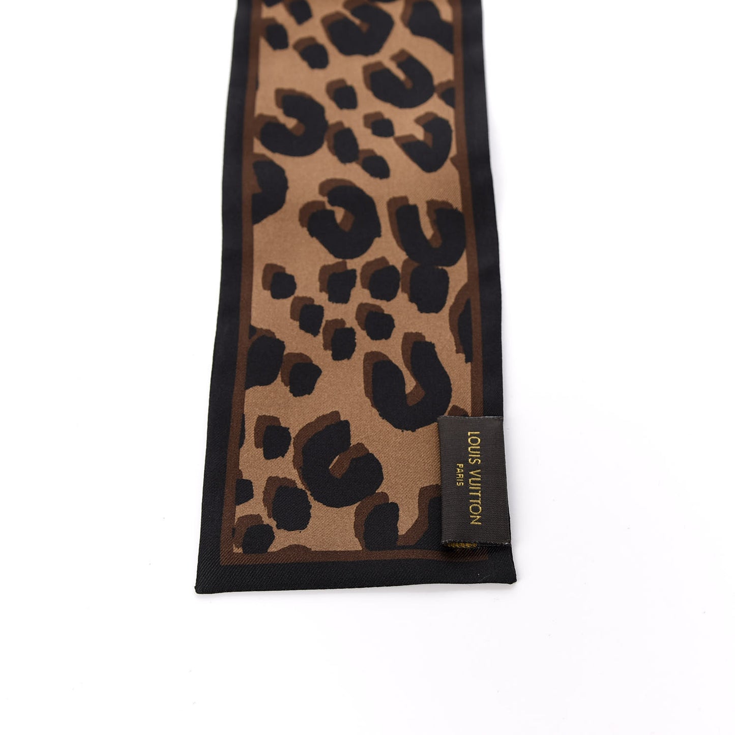 Silk Leopard Bandeau Scarf Marron