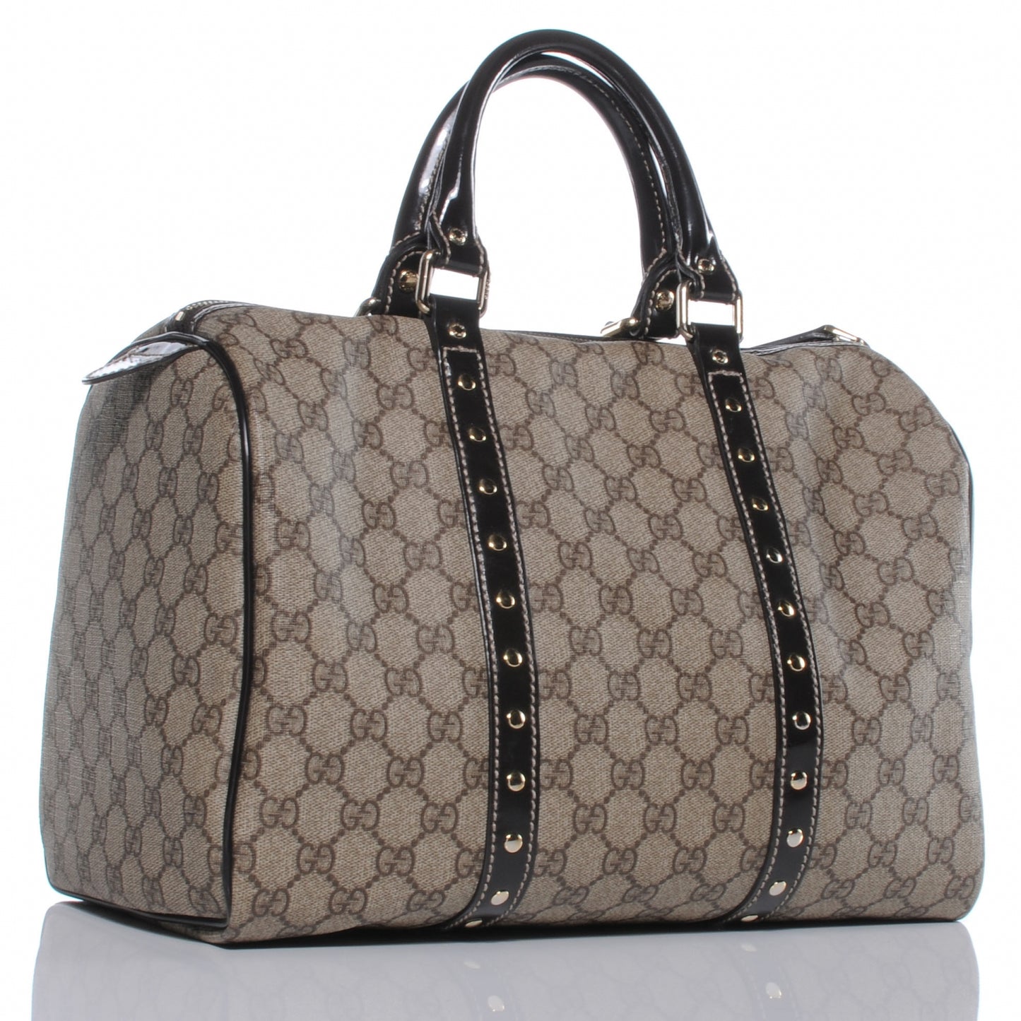 Monogram Guccissima Hearts Studded Medium Joy Boston Dark Brown